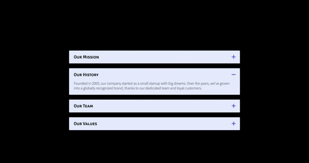 Collapsible Content widget preview