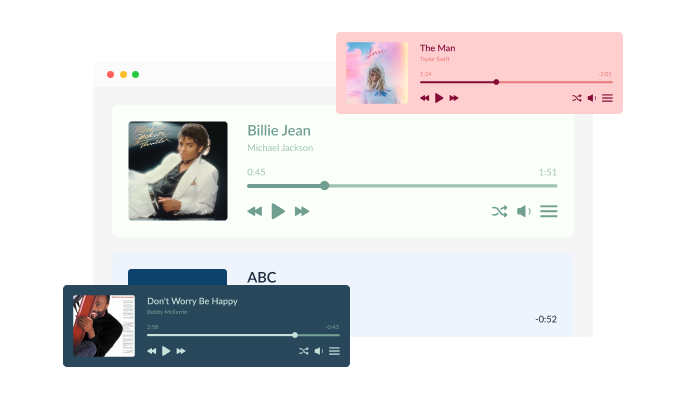 Audio Player - A selection of colorful skins for your Webflow website