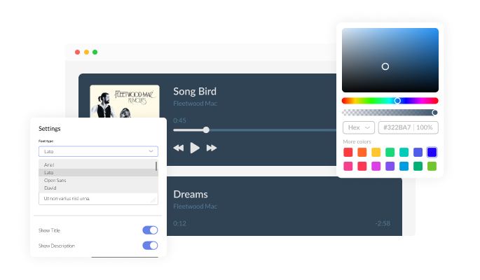 Audio Player - You can fully customize the app design