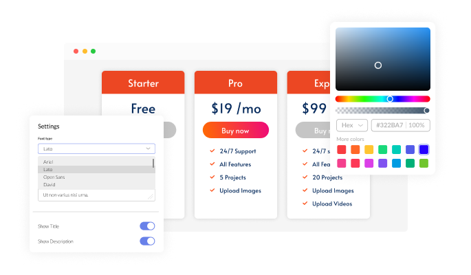Pricing Tables - Easily customizable widget