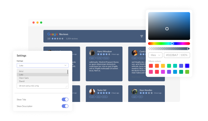 Google Reviews - The app design is fully customizable