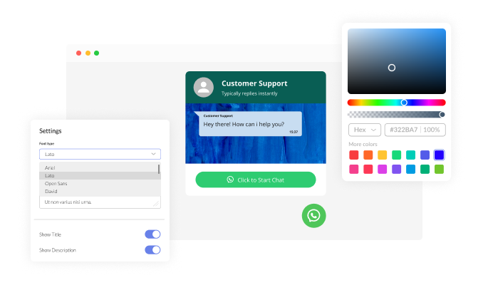WhatsApp Chat - You can fully customize the plugin design