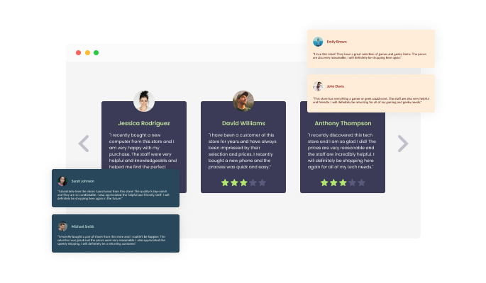 Testimonials Slider - Selection of colorful skins for your Wix website