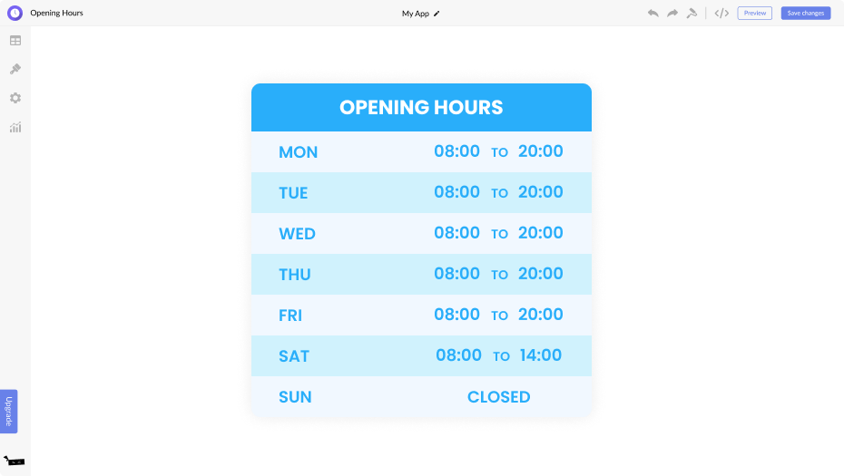 Opening Hours for Duda
