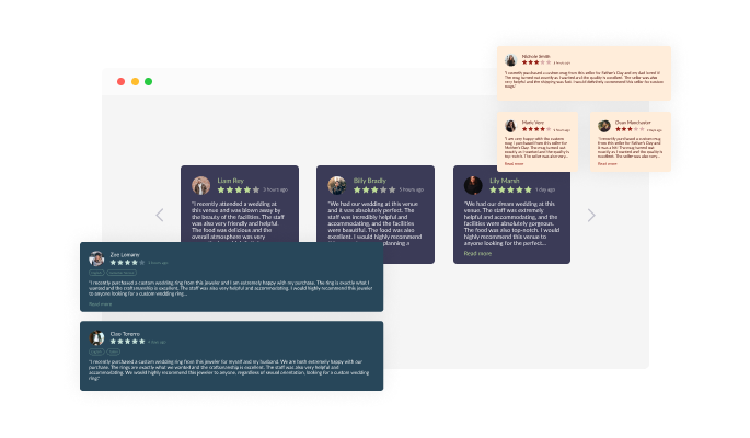 Etsy Reviews - Webflow Etsy reviews Multiple Layouts
