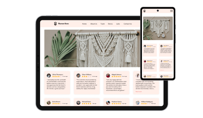 Etsy Reviews - Perfectly Responsive Webflow Etsy reviews integration 