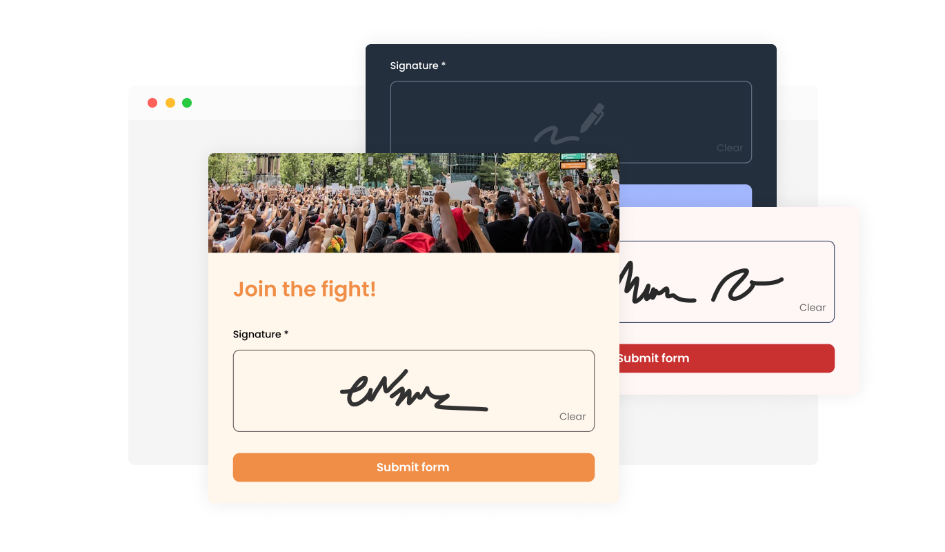 Petition Form - Personalize BigCommerce Petition Forms with Hand-Drawn Signature Integration