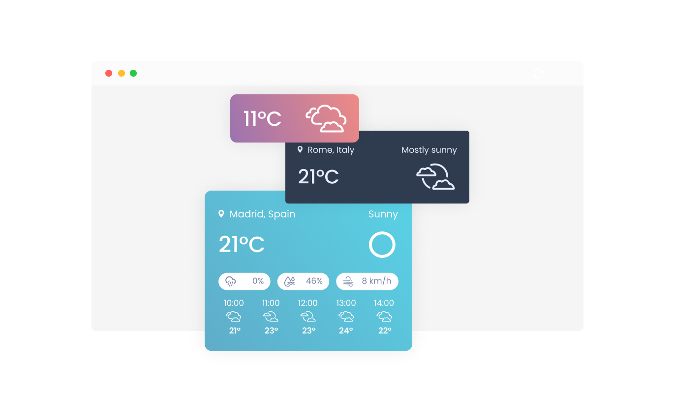 Live Weather Forecast - Squarespace Live weather forecast plugin Multiple Layouts