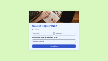 Course Registration Form for Duda logo