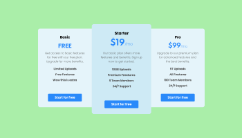 Pricing Tables for FreeWebStore logo