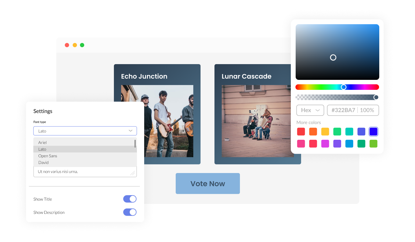 Image Poll - Fully Customizable Image poll app for Yola