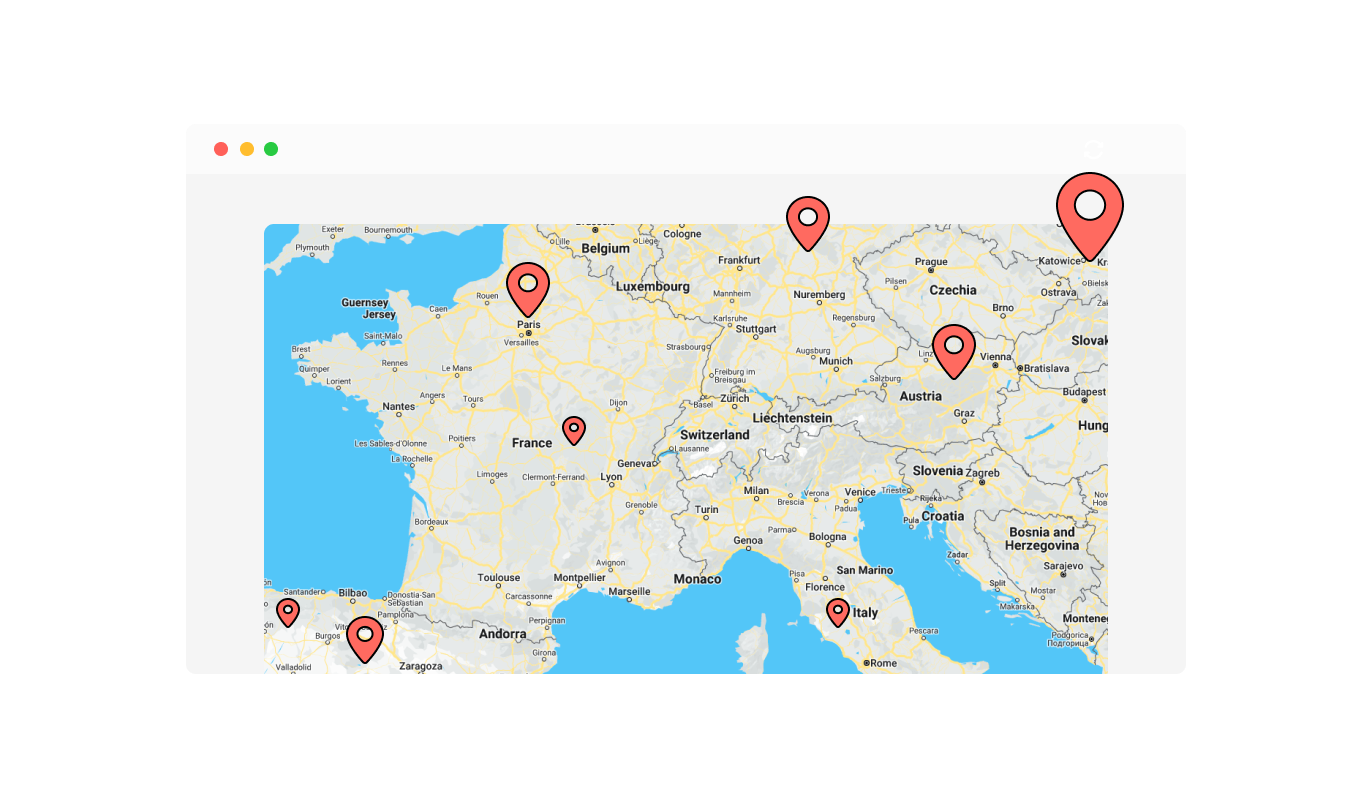 Google Maps - Show Your Spread with Webflow Google Maps integration