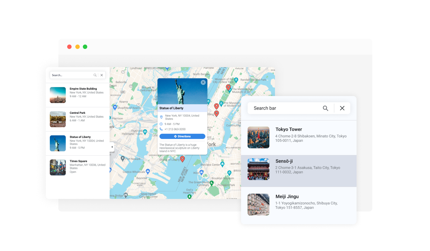 Google Maps - Easily Accessible List of Locations via Google Maps plugin