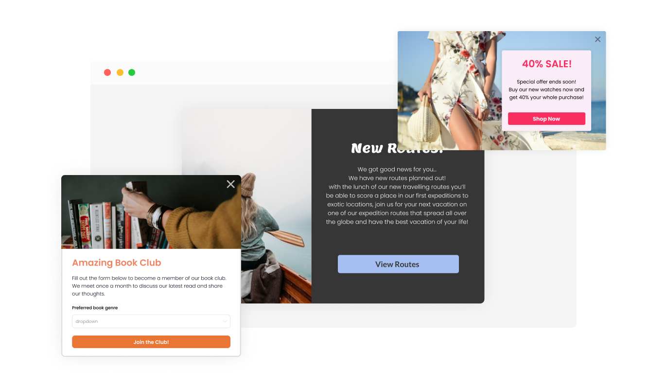 Popup Builder - Choose a Popup Layout That Matches Your Yola website