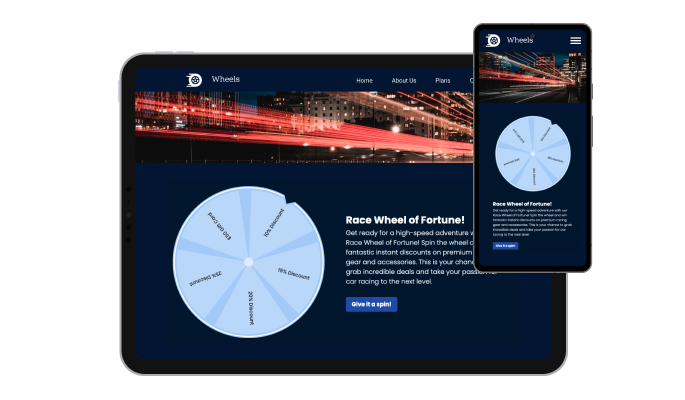 Spinning Wheel - BigCommerce Spinning wheel Optimized for All Devices