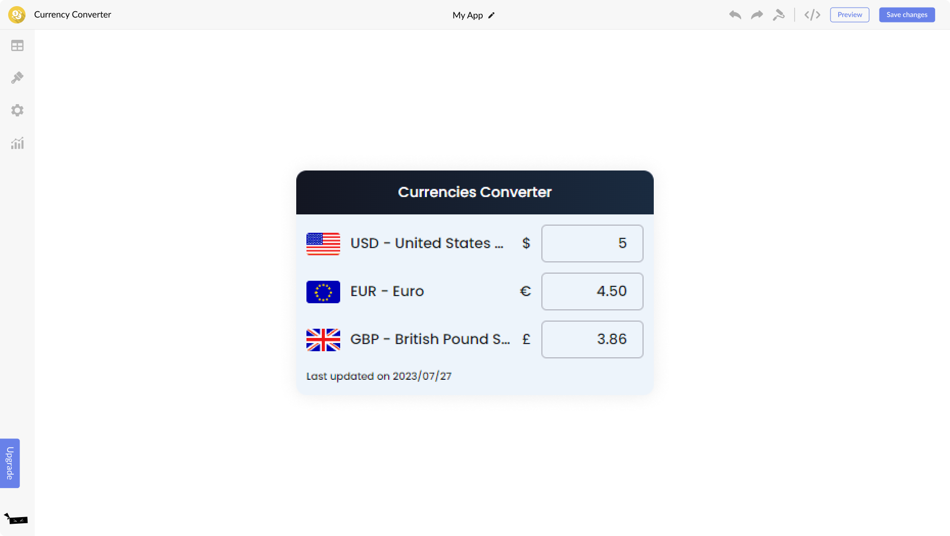 Currency Converter for Jimdo