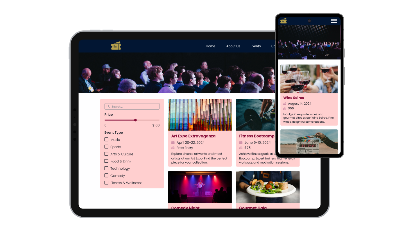 Event Listings - Perfectly Responsive Webflow Events Board