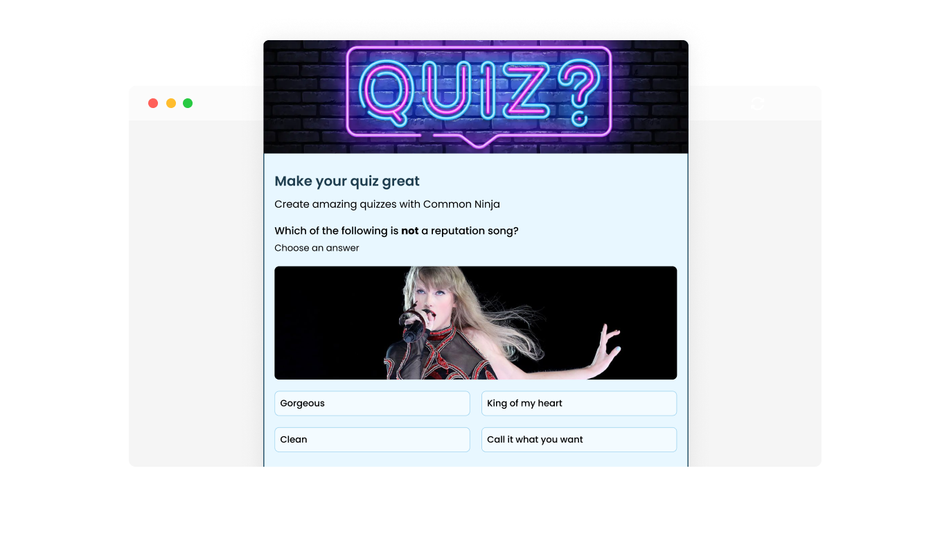 Quiz Maker - Customizable Squarespace Quiz Header