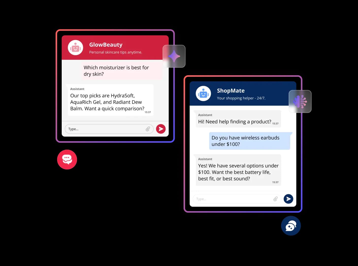 AI Chatbot widget preview