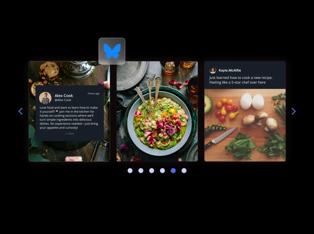 Bluesky Feed Carousel widget preview