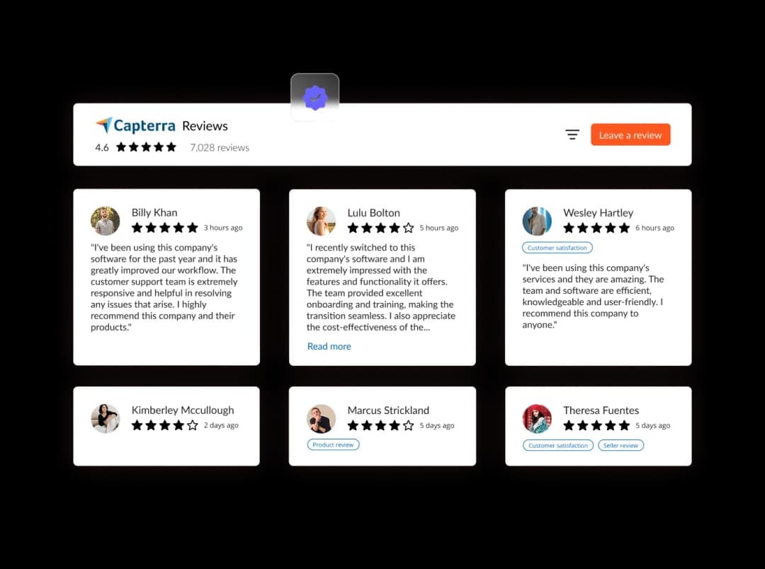 Capterra Reviews widget preview