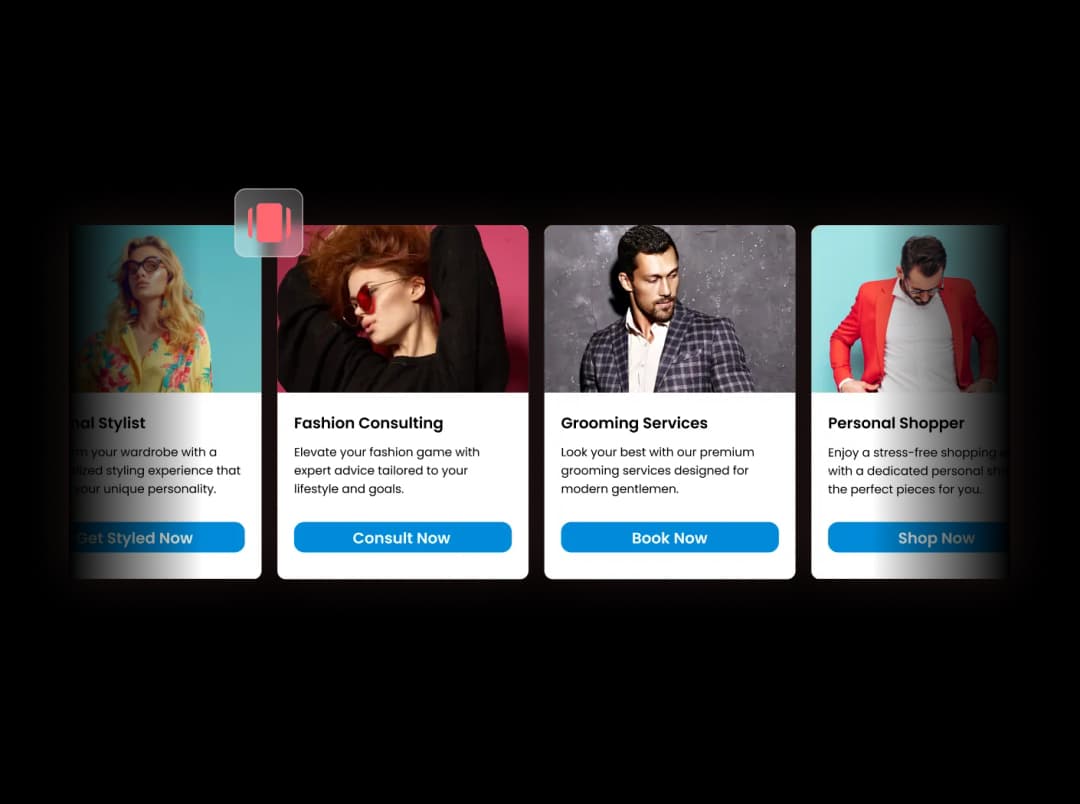 Card Slider widget preview