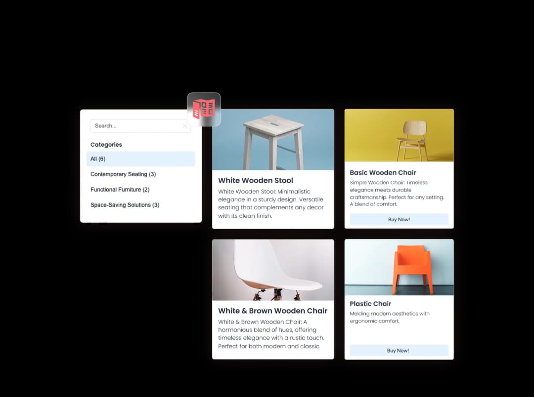 Catalog widget preview