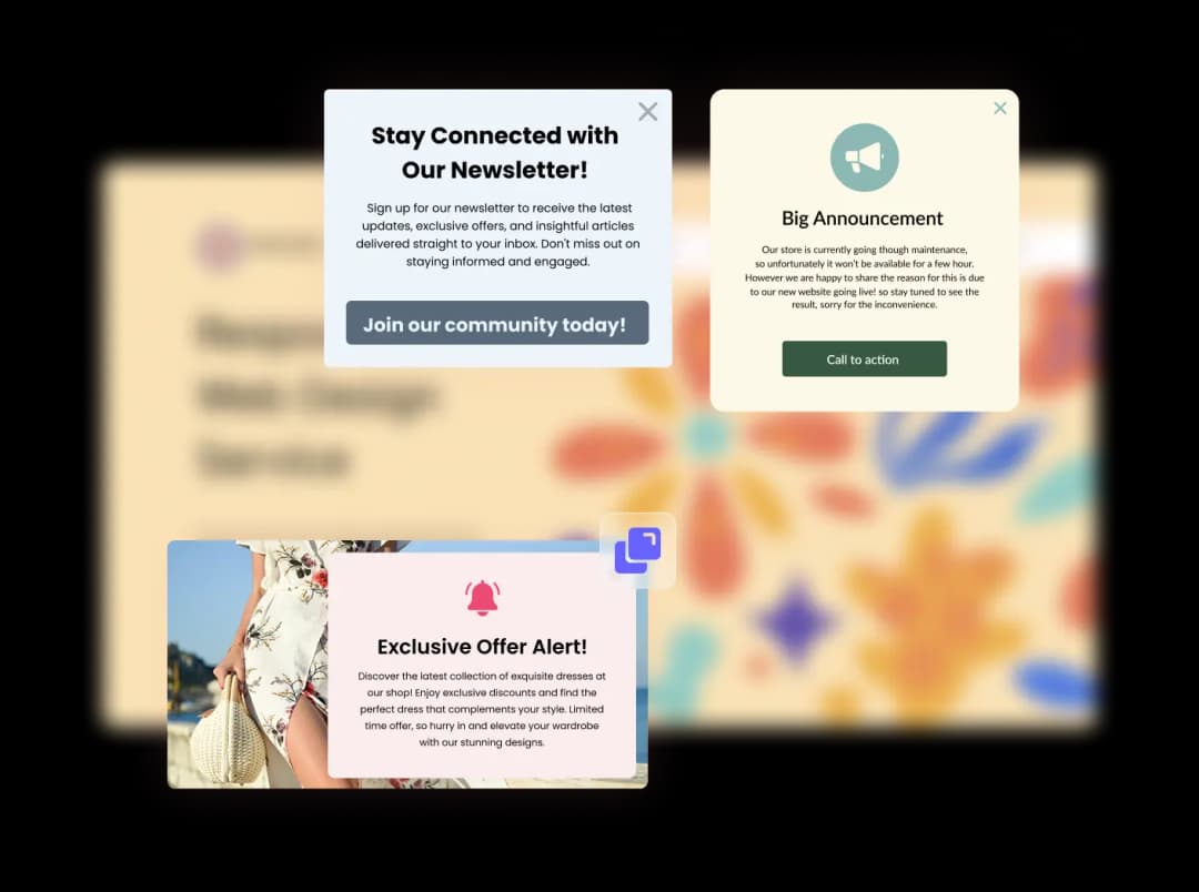Corner Pop-up widget preview