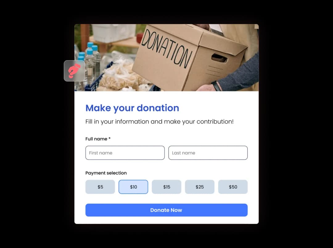 Donation Form widget preview