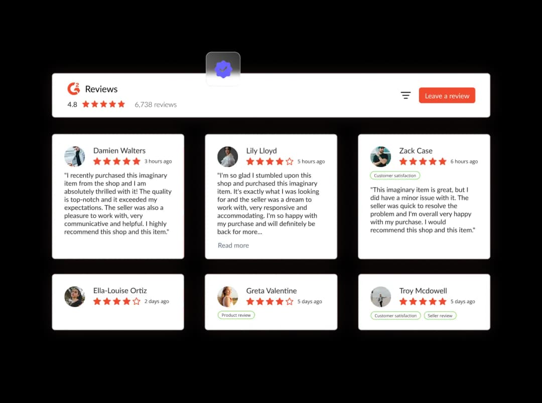 G2 Reviews widget preview