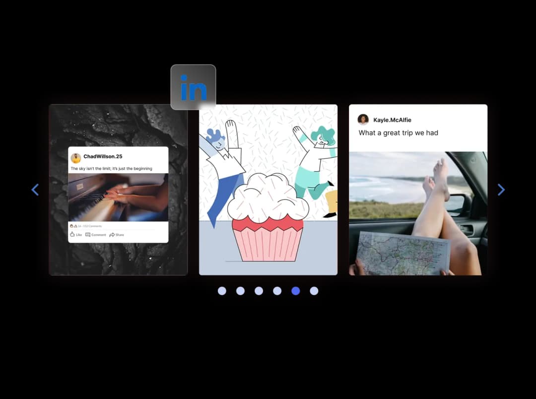 LinkedIn Feed Carousel widget preview