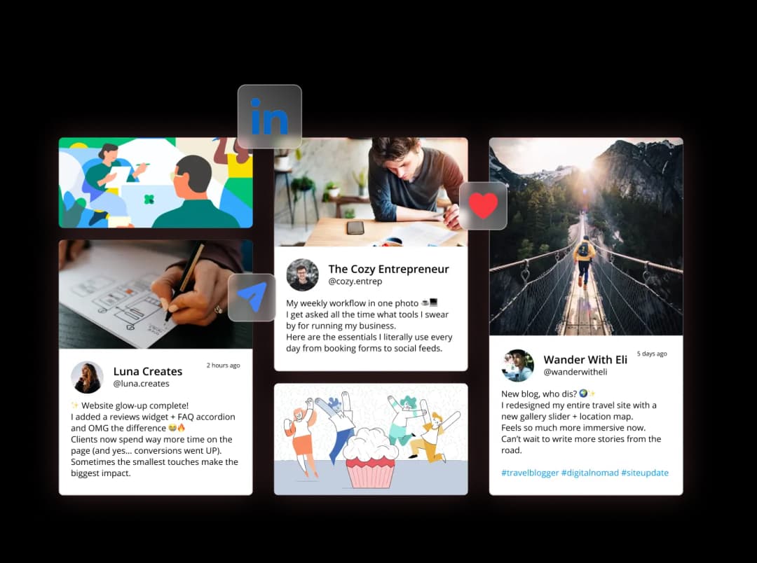 Linkedin Feed widget preview