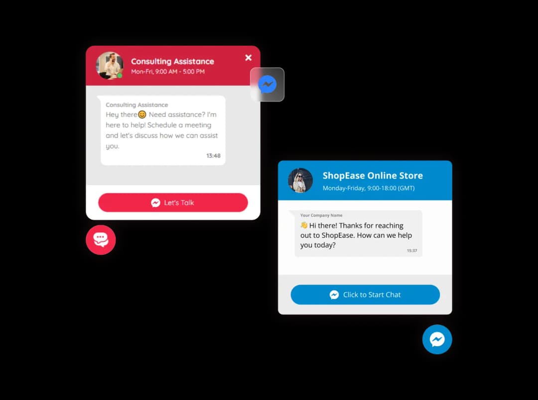 Messenger Chat widget preview