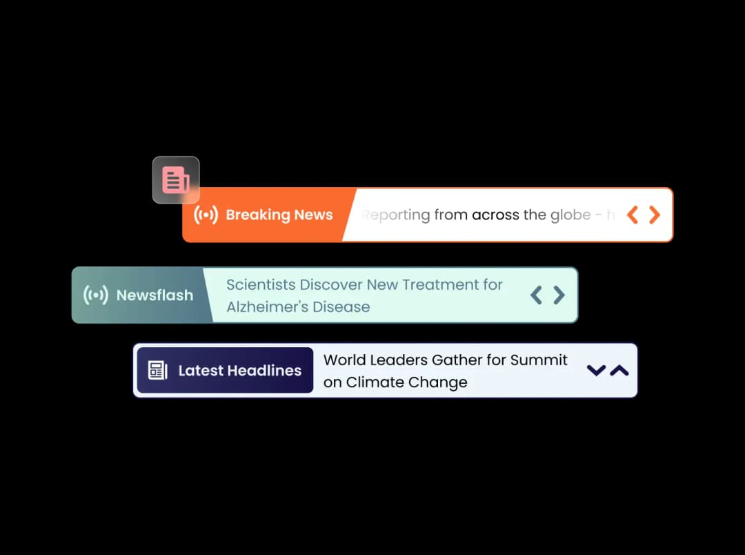 News Ticker widget preview