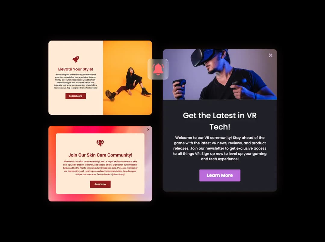 Notification Popup widget preview
