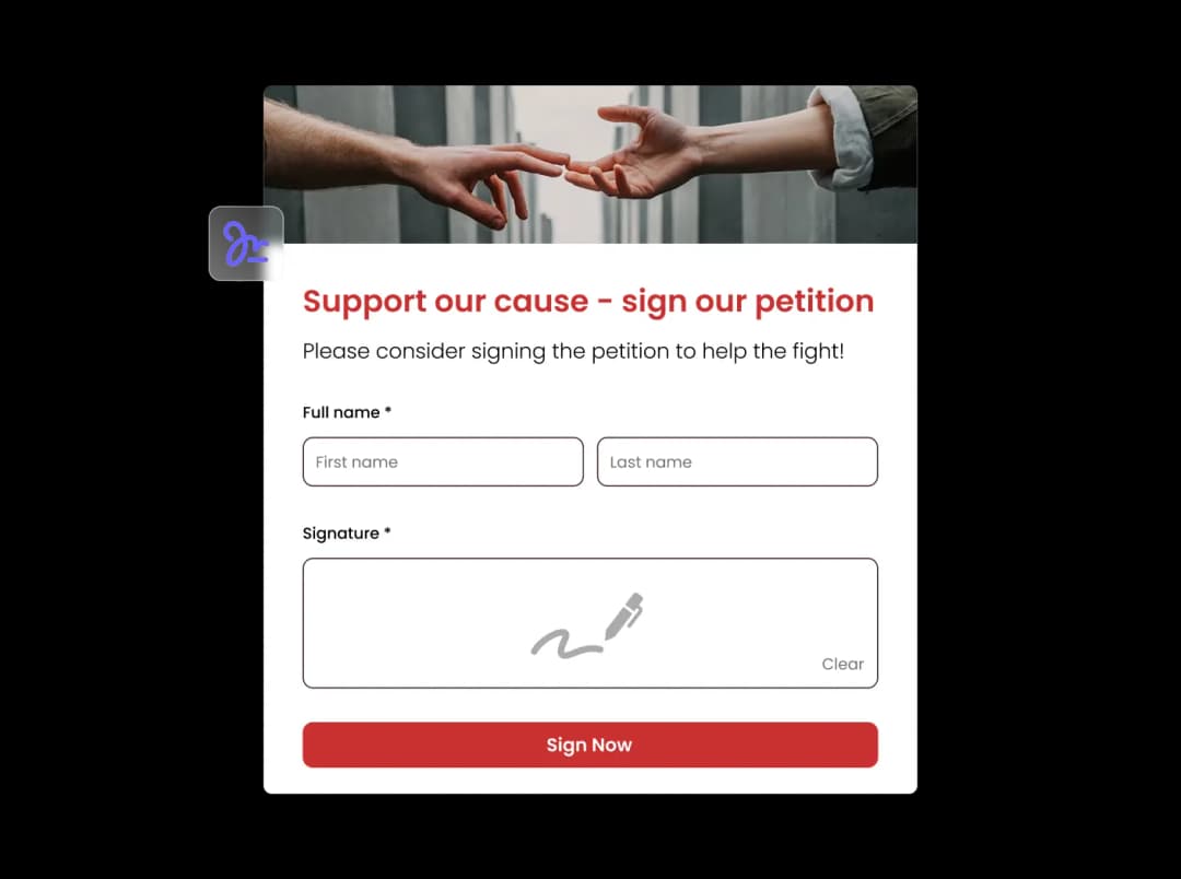 Petition Form widget preview