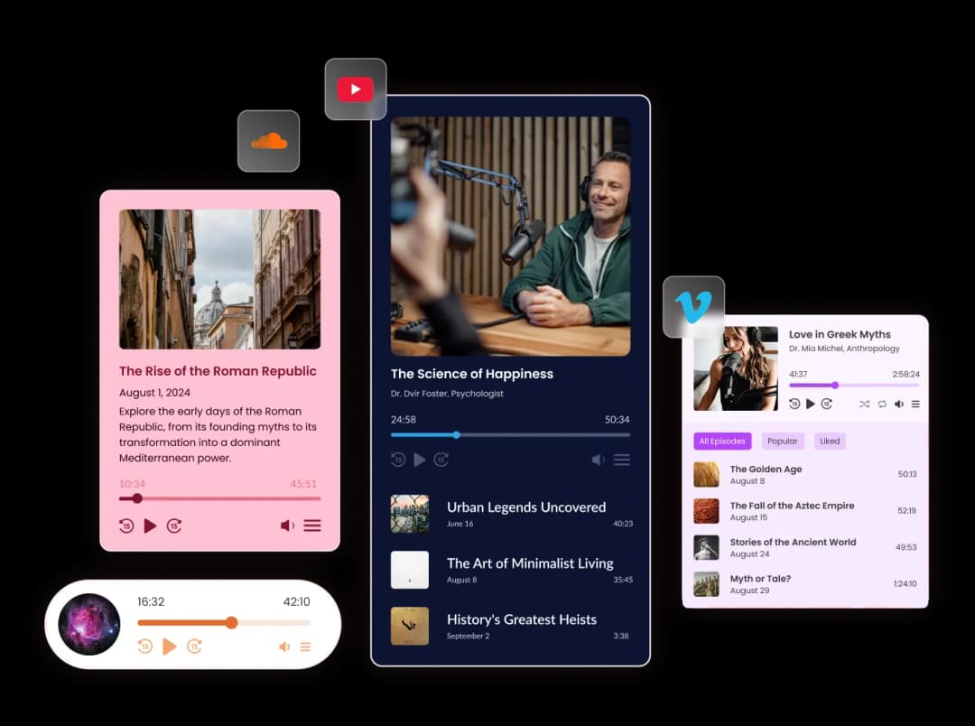 Podcast Player widget preview