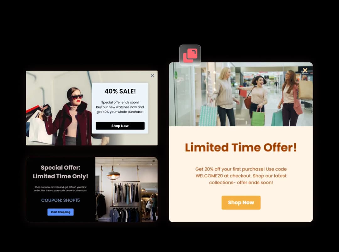 Popup Builder widget preview