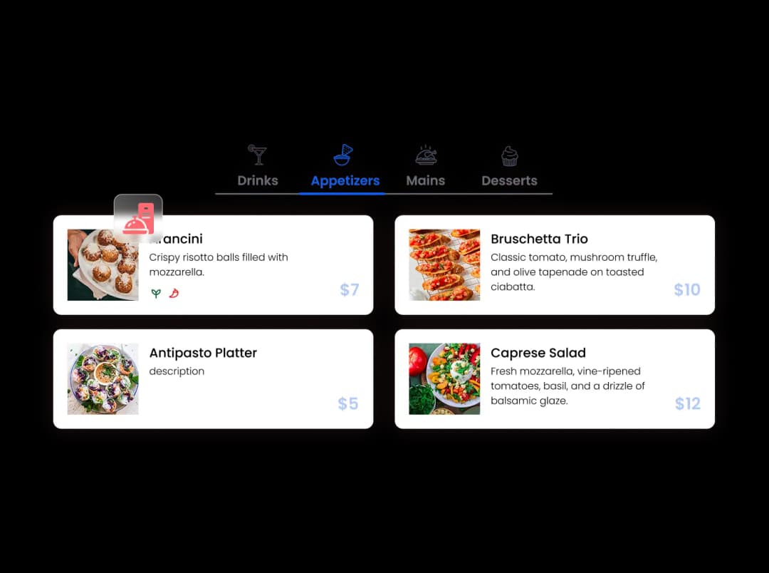 Restaurant Menu widget preview