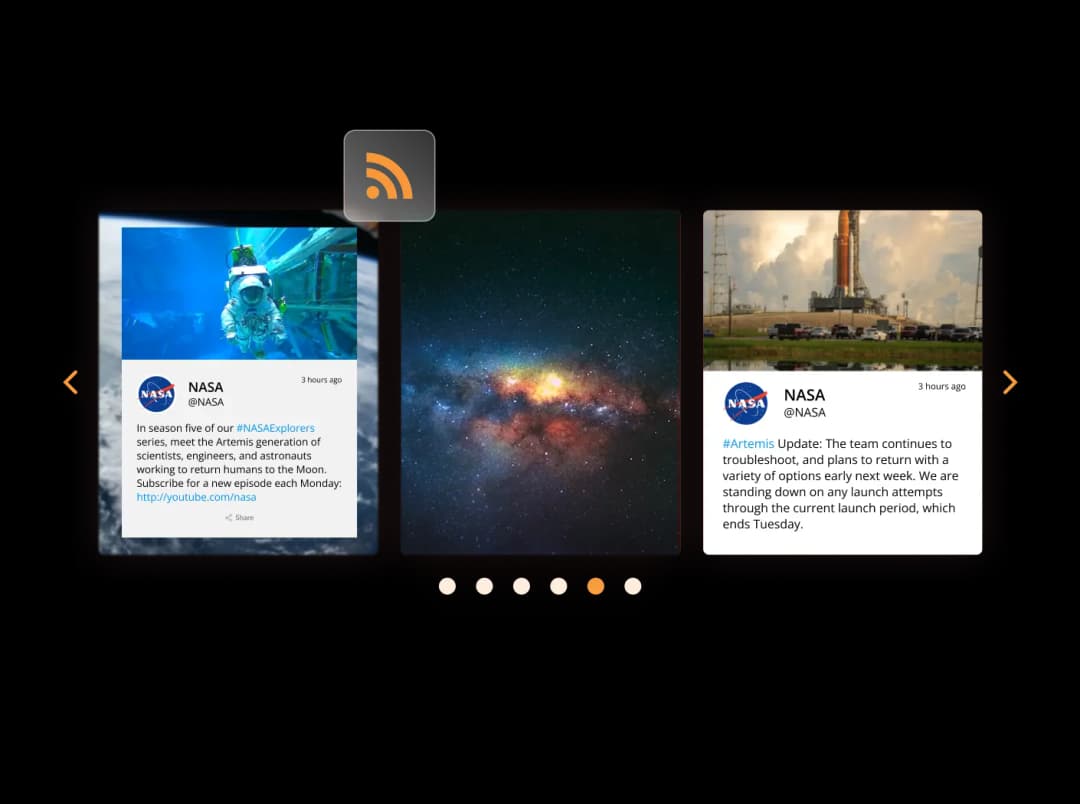 RSS Feed Carousel widget preview