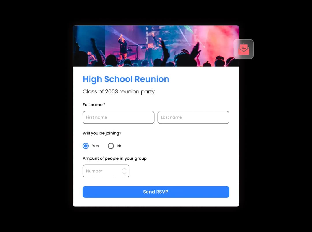RSVP Form widget preview