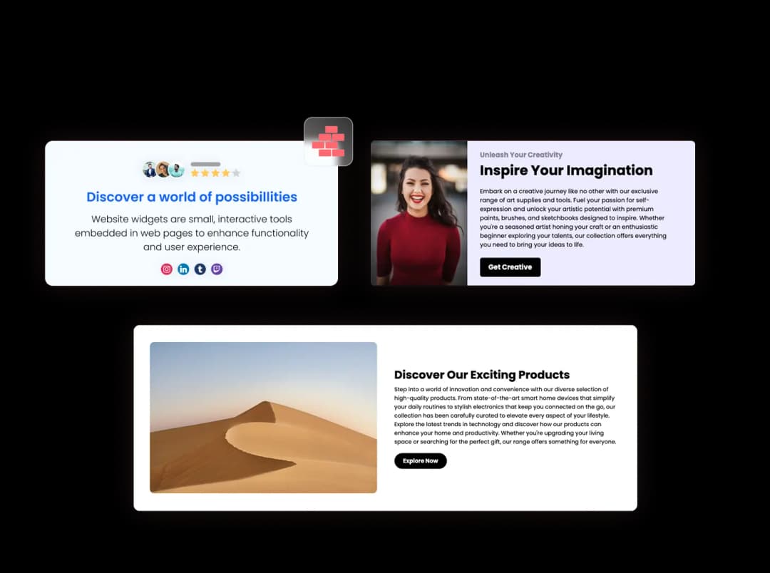 Section Builder widget preview