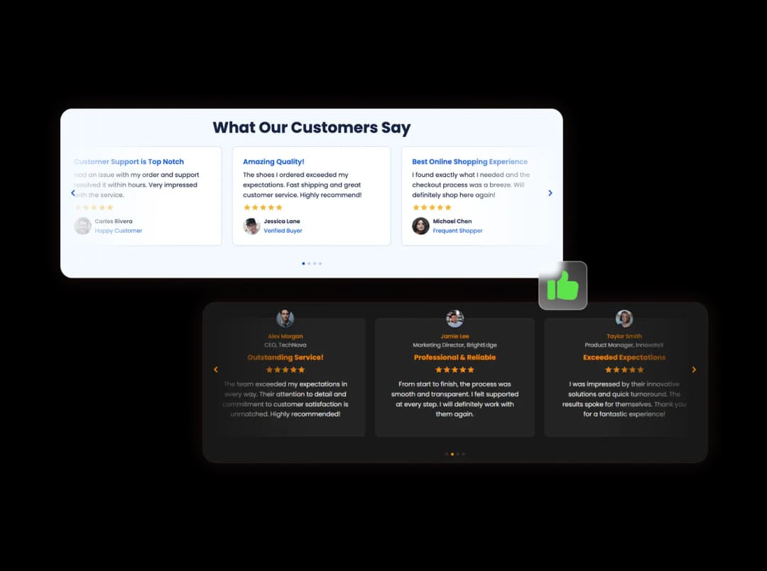 Testimonials Slider widget preview