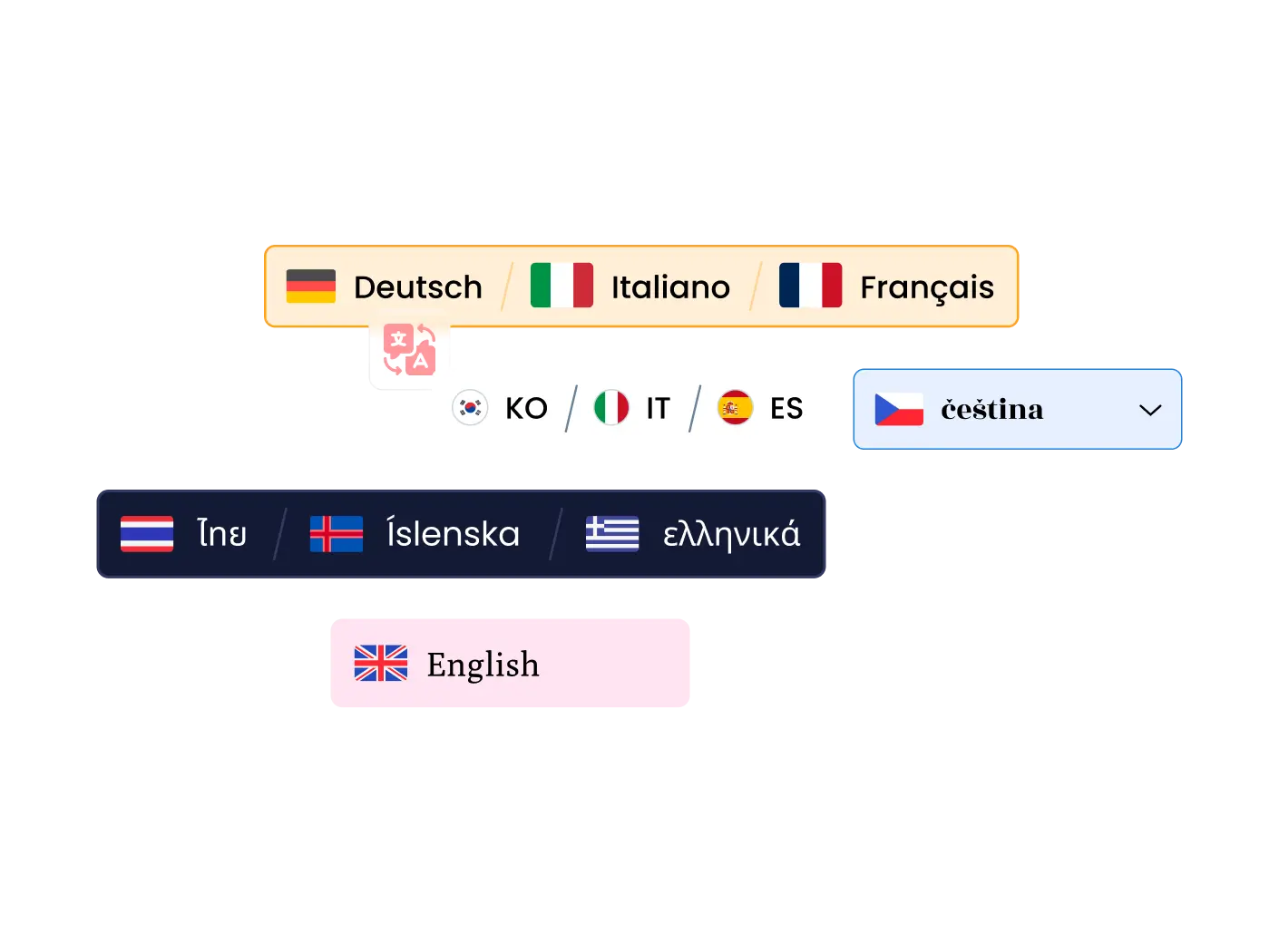 Website Translator widget preview