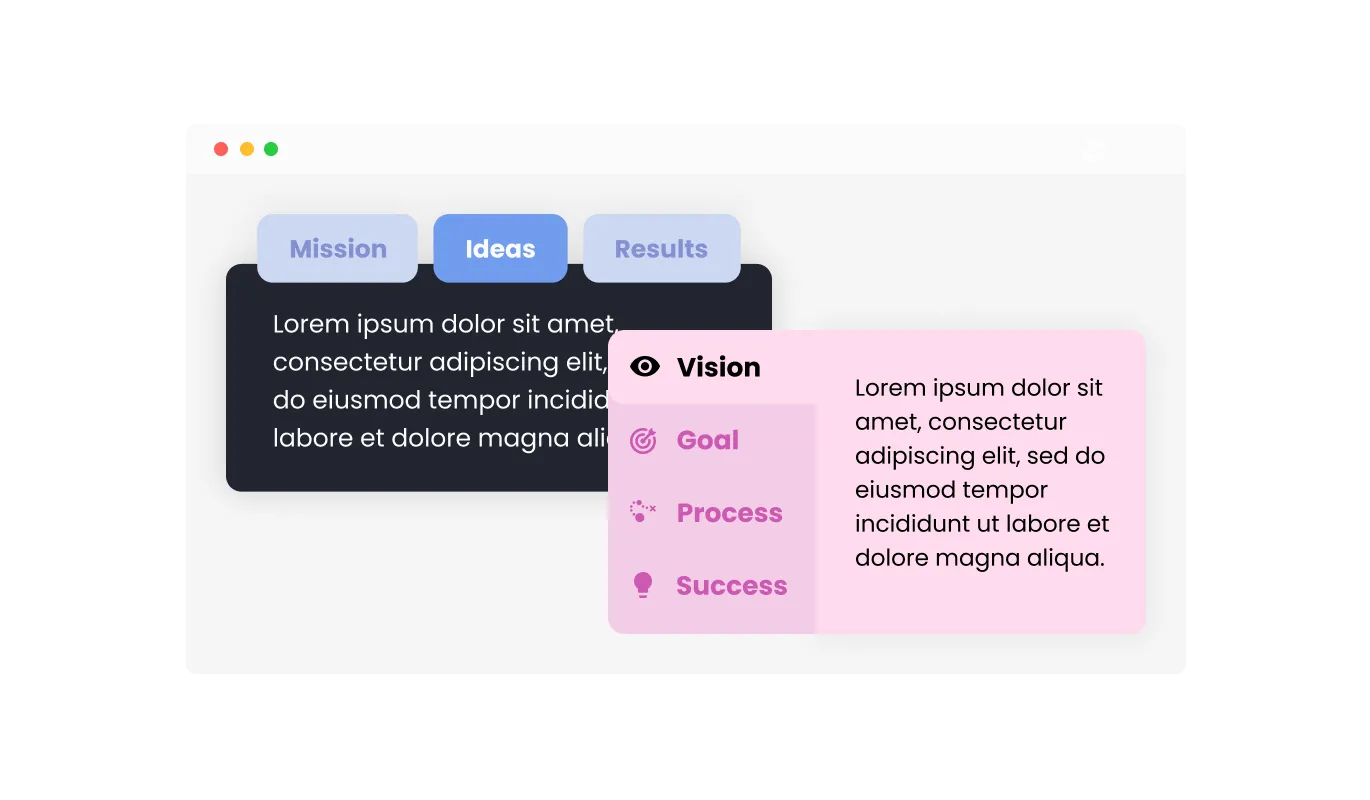 Tabs - Versatile Layout Options with Horizontal and Vertical Tabs