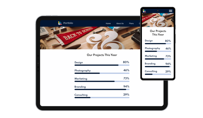 Progress Bars - Fully Responsive Design for your 8B Site Builder website