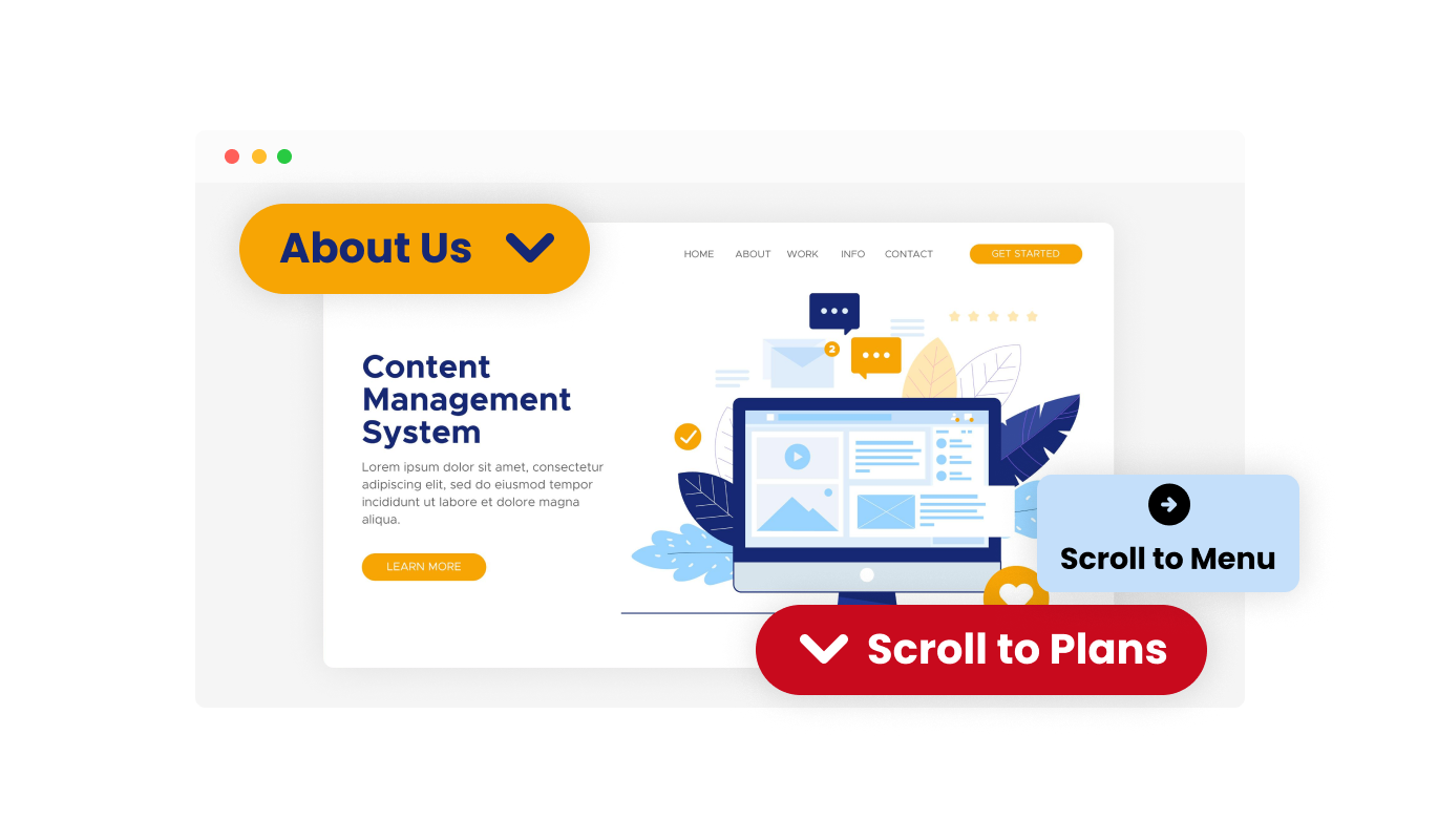 Scroll to Element Button - Joomla Scroll to element button Multiple Layouts