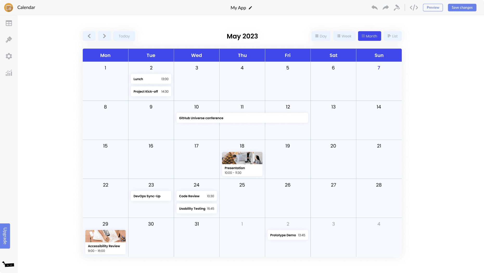 Calendar for Gutenberg