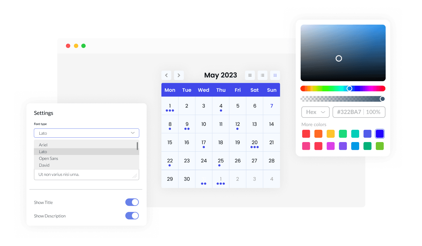 Calendar - Fully Customizable Flexbe Calendar integration