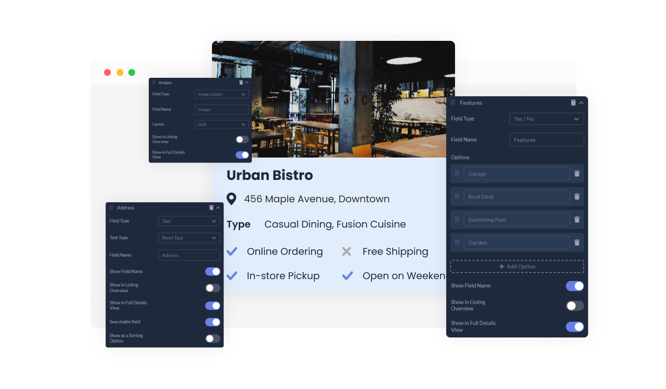 Business Listings - Customizable Information Fields